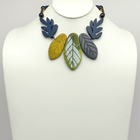 Lucite Leaf Necklace