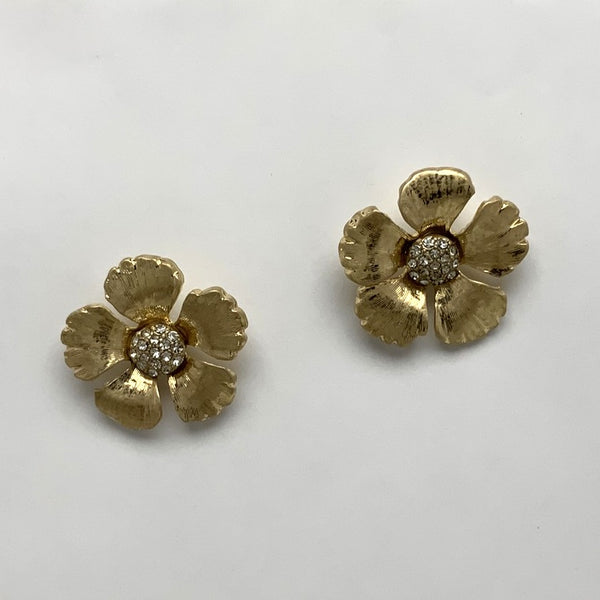 Metal Flower Statement Earrings