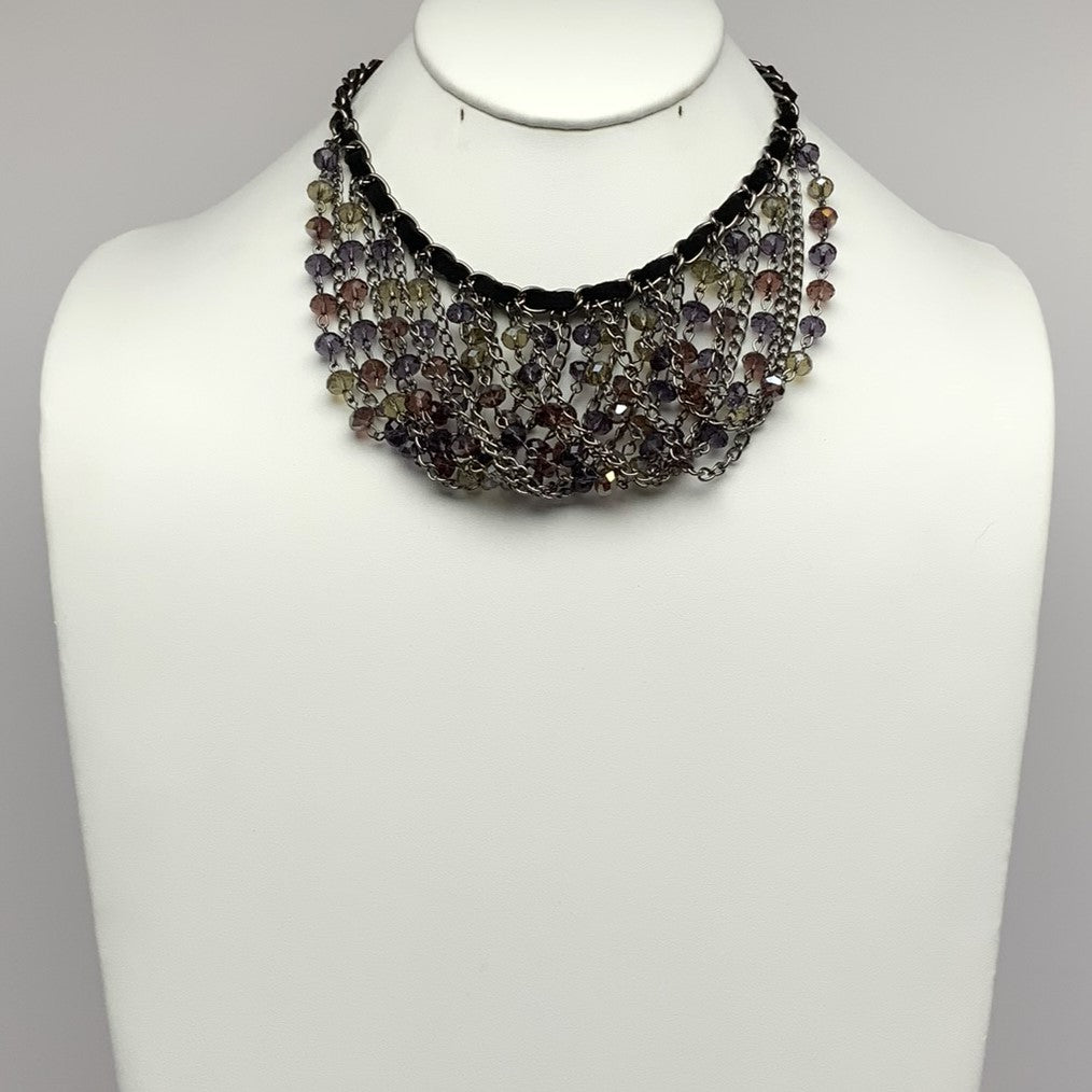 Chain Beaded Crystal Necklace