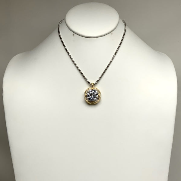 Crystal Pendant Snake Chain Necklace
