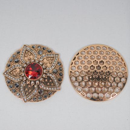 floral and dragonfly pin