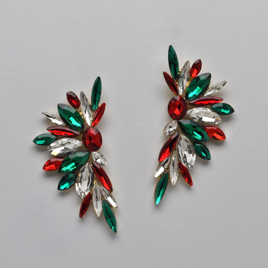 Crystal Wing Shape Statement Earrings