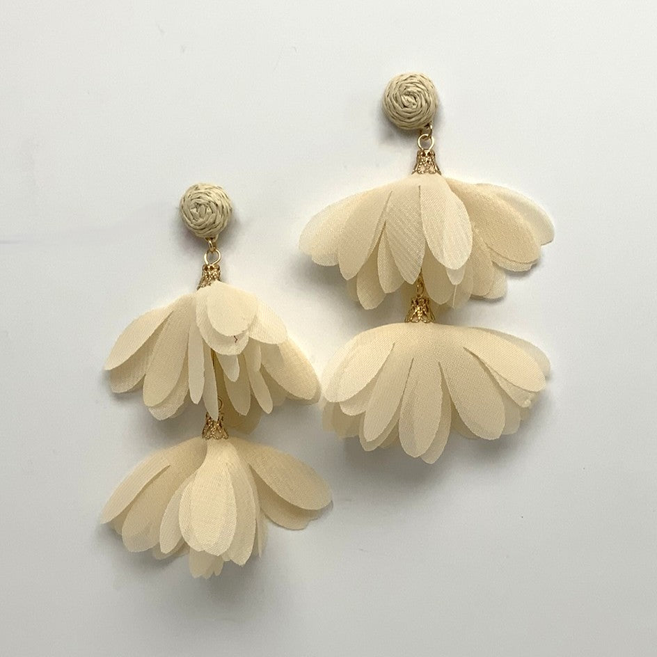 Flower Tulle Drop Earrings