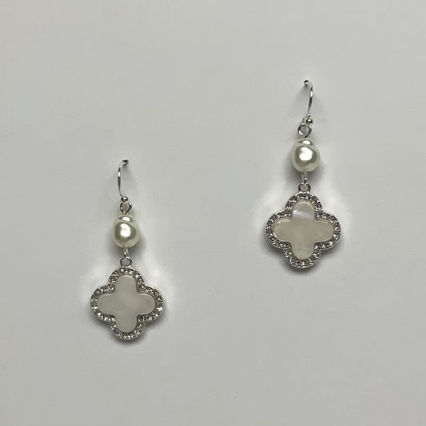 Clover Pearl Stone Earrings