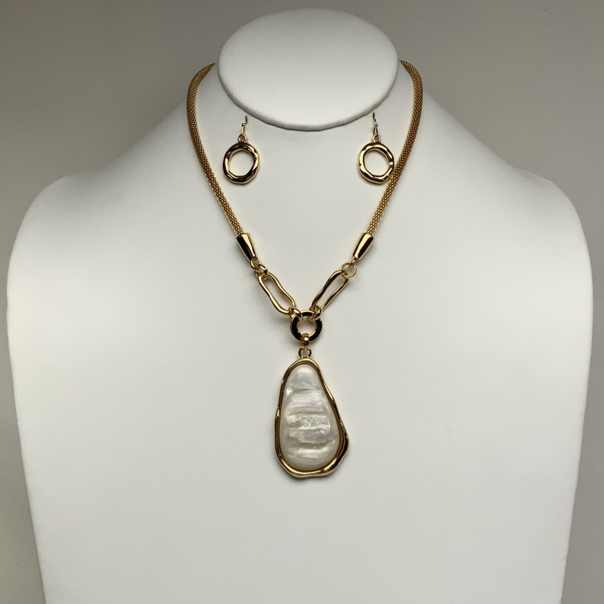 Stone-like Enamel Snake Chain Necklace Set