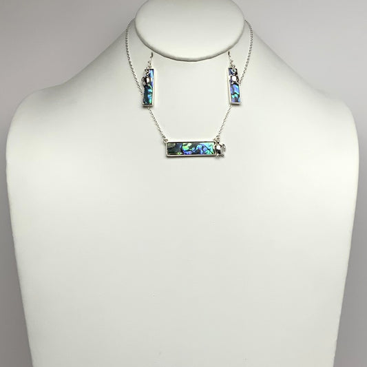 Abalone Turtle Bar Necklace Set
