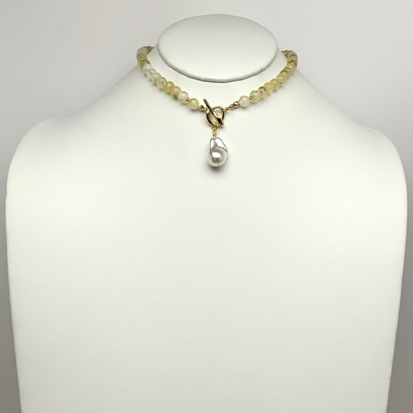 Lucite Pearlescent Charm Necklace
