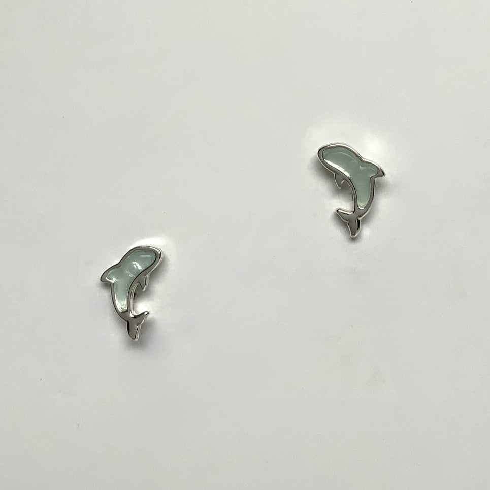 Enamel Dolphin Stud Earrings