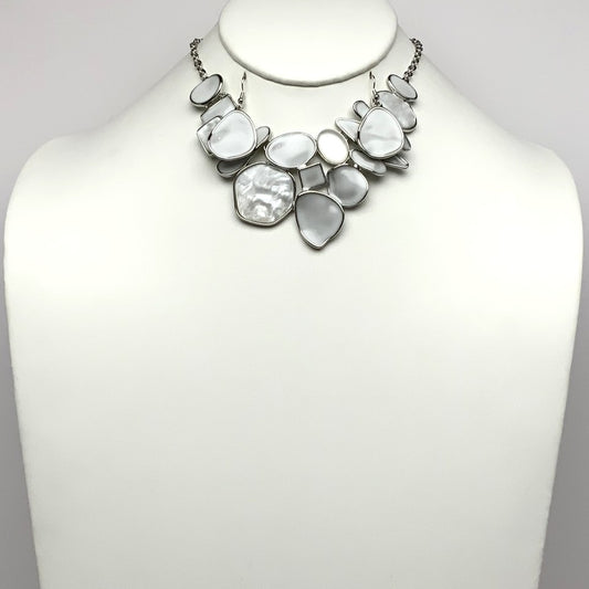 Abstract Enamel Bib Style Necklace Set