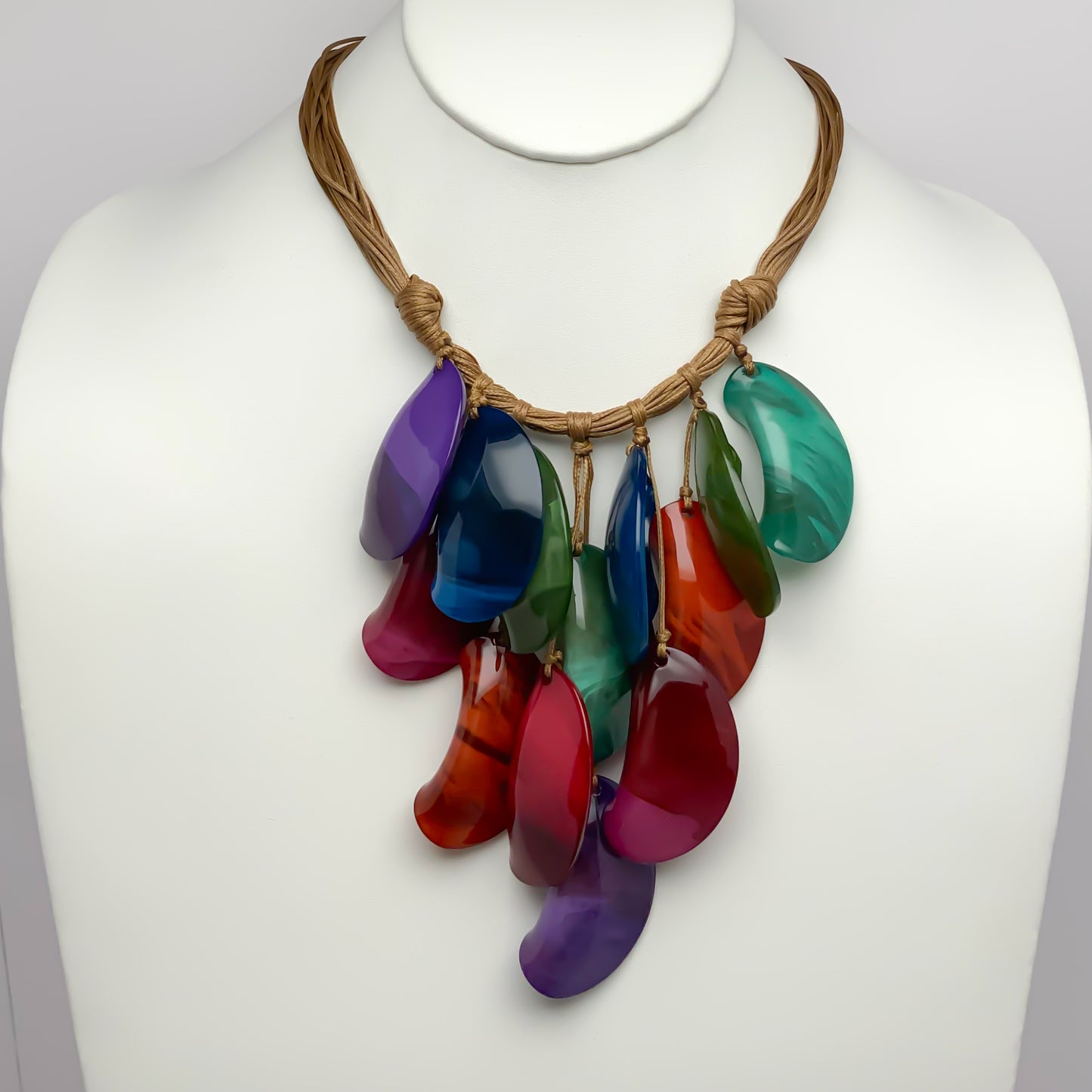 Wavy Lucite Drop Necklace