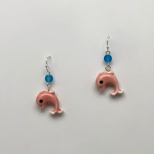 Porcelain Like Dolphin Earrings