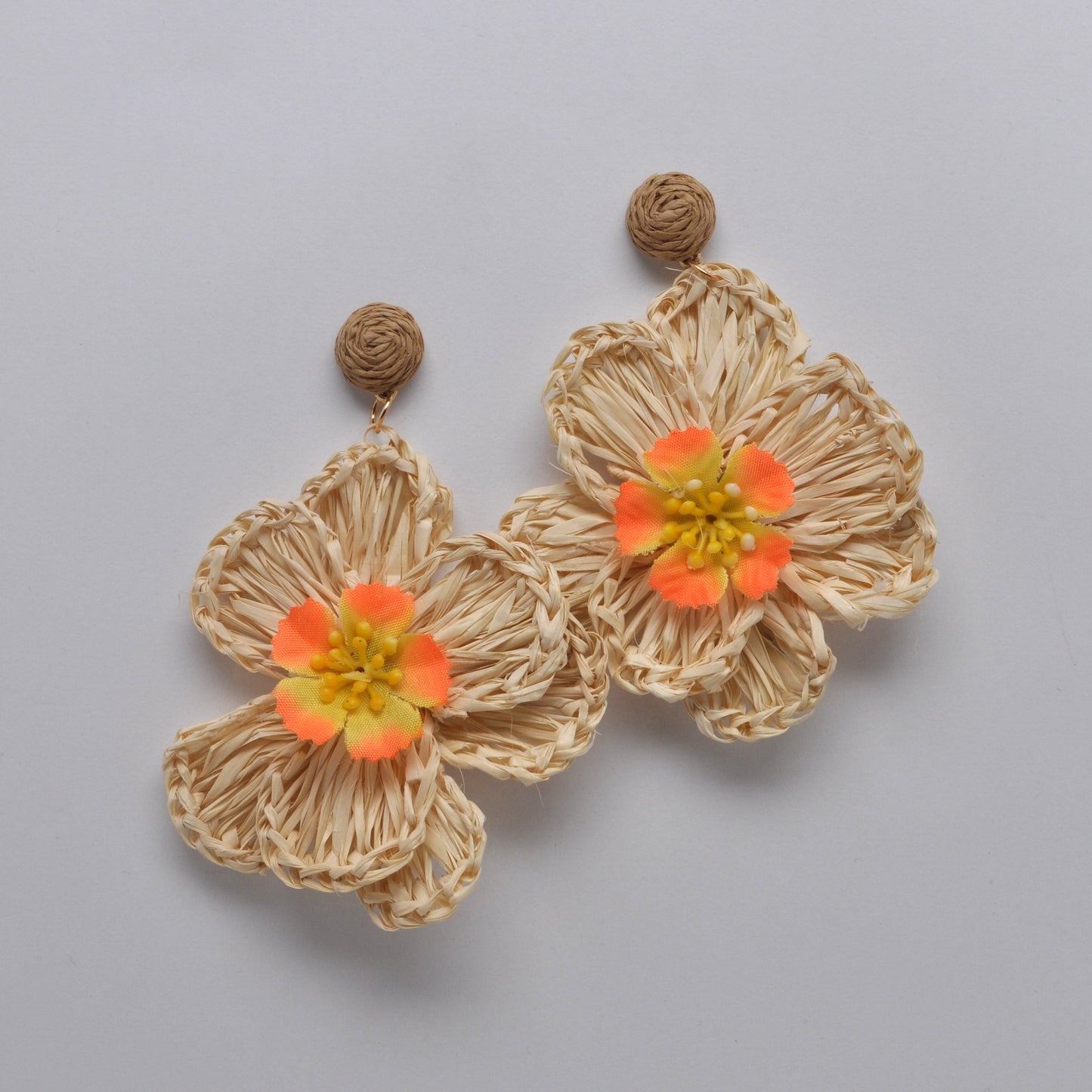 Twine Statement Flowers Earrings