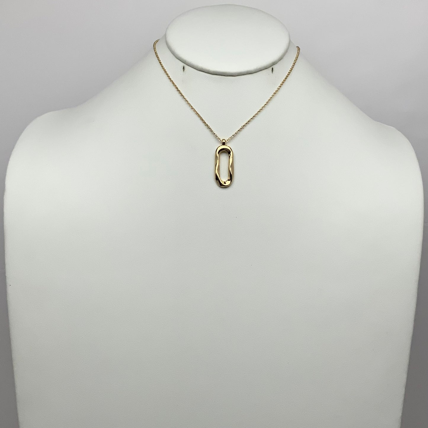 Elegant Long Oval Ring Pendant Necklace