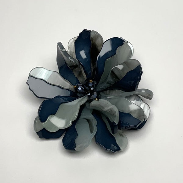 Curved Flower Lucite Pin