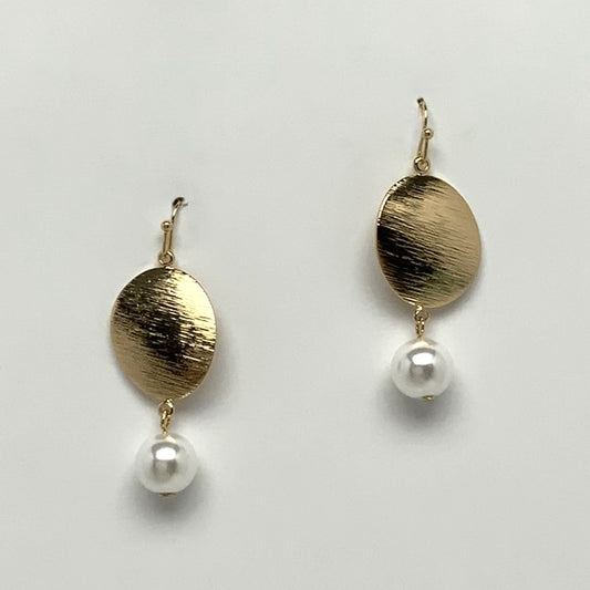 Plated Drop Pearl Earrings