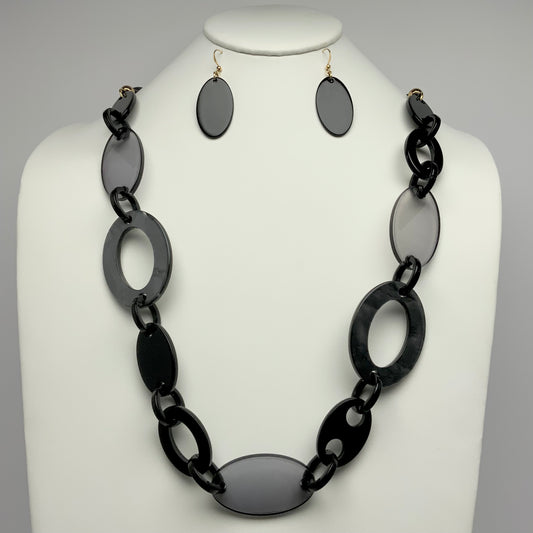 Lucite Hoops Necklace Set