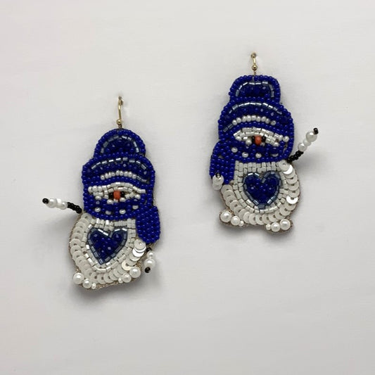 Beaded Snowman Earrings