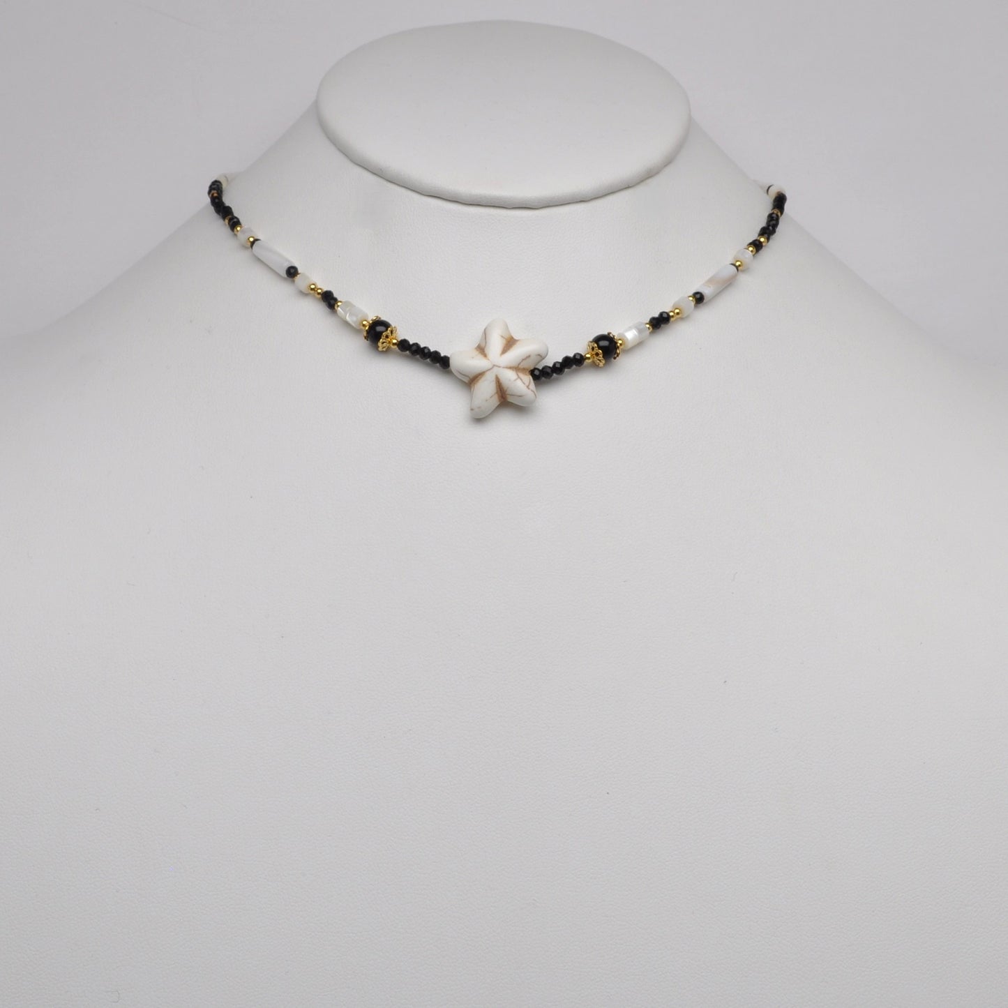 Crystal Bead Mix Starfish Necklace