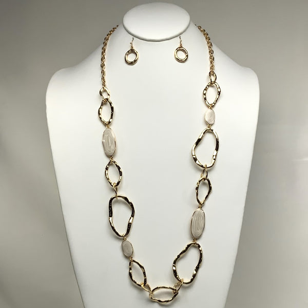 Abstract Ring Chaim Necklace Set