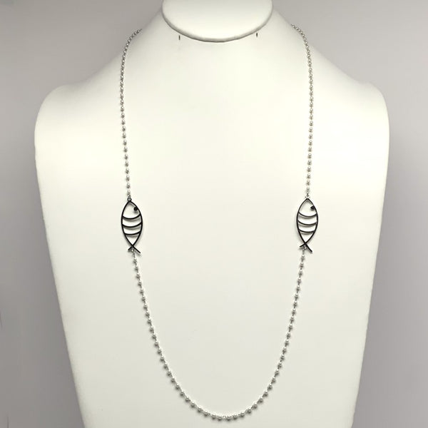 Fish Duo Pearl Necklace