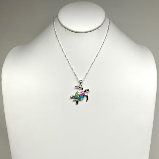 Flower Turtle Necklace