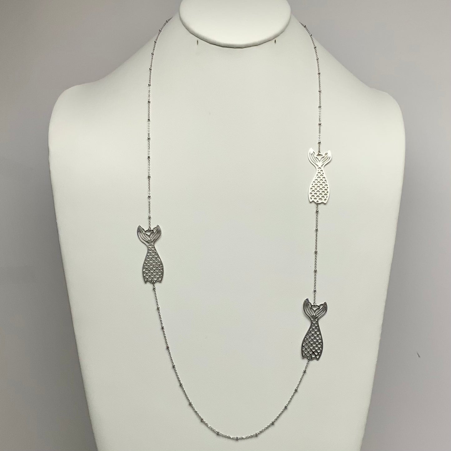 Long Triple Fish Necklace