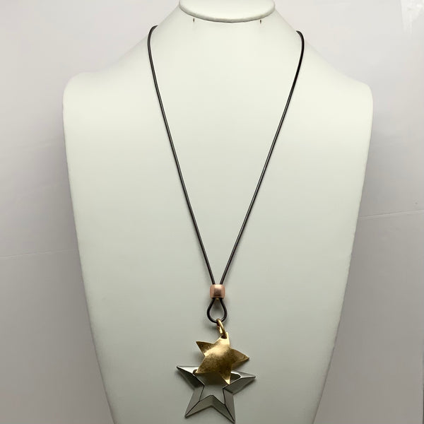 Snake Chain Star Drop Necklace