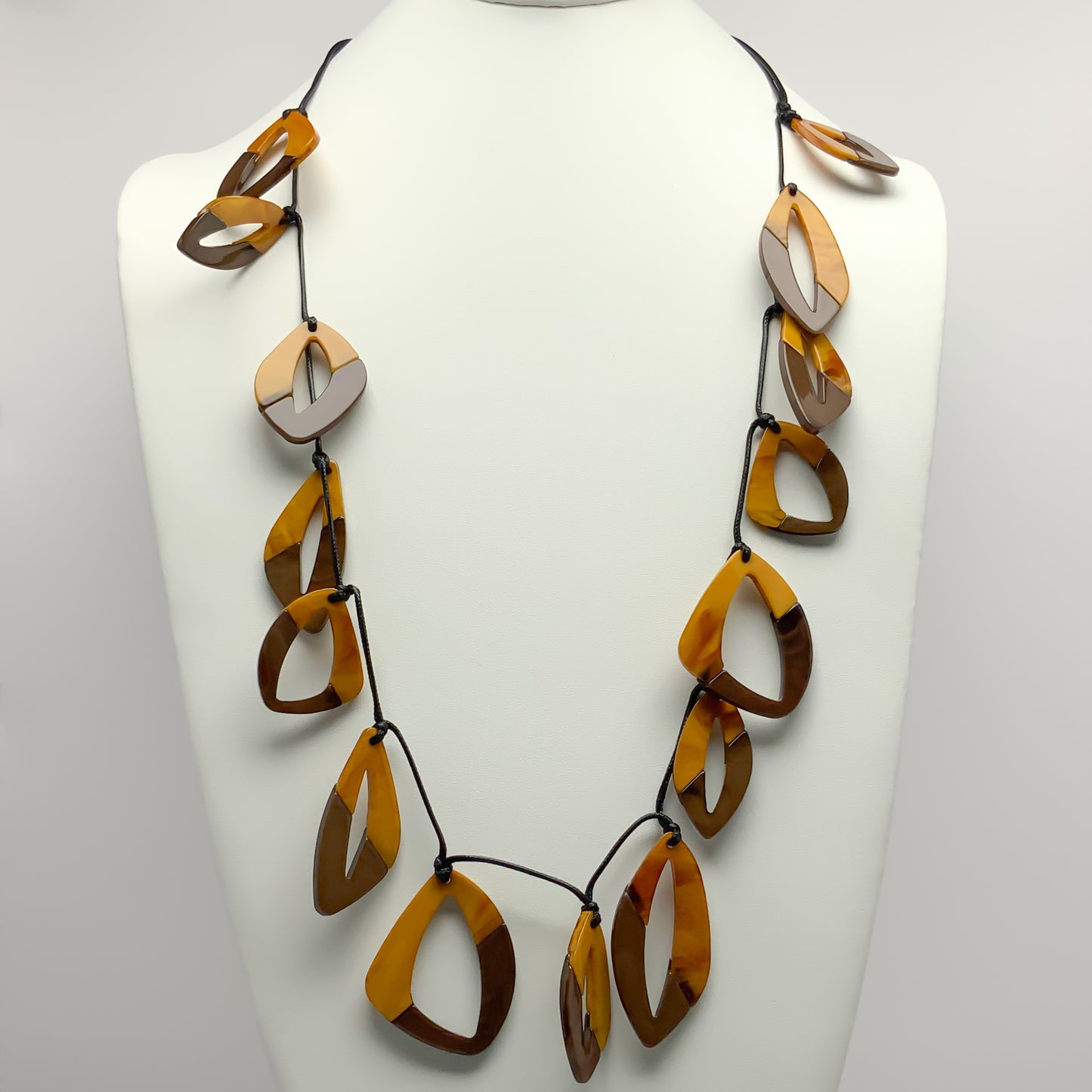 Lucite Leaf Shaped Necklace