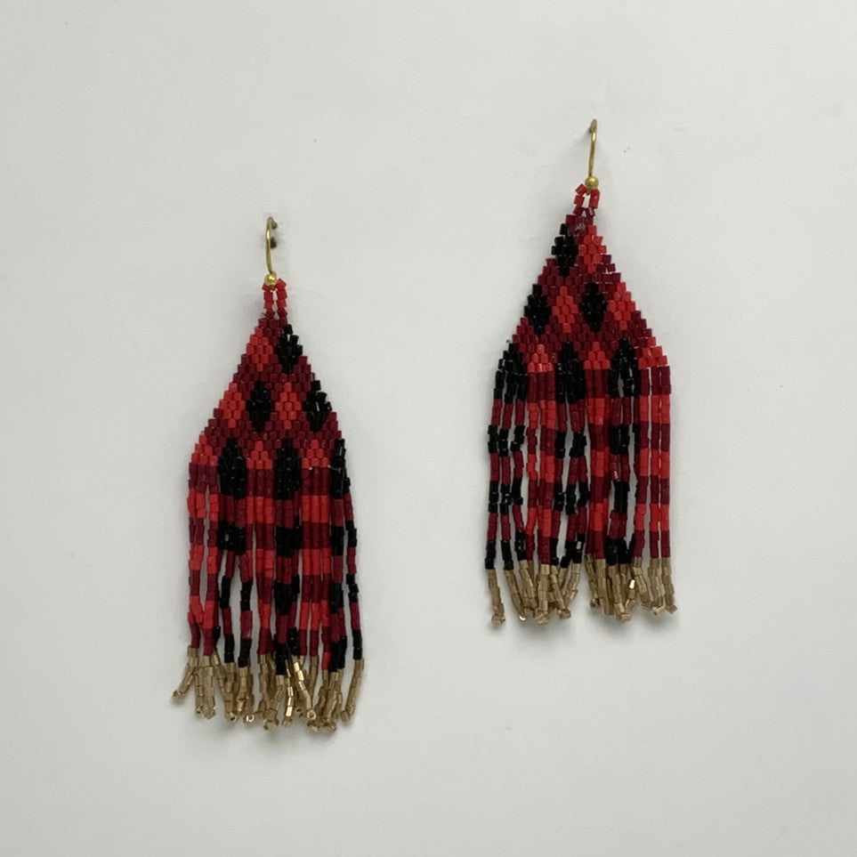 Beaded Christmas Pattern Earrings