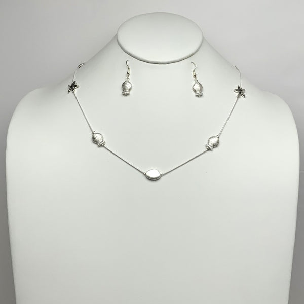 Adjustable Nautical Charm Snake Chain Necklace Set