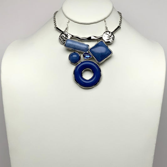 Chunky Lucite Bib Style Necklace Set