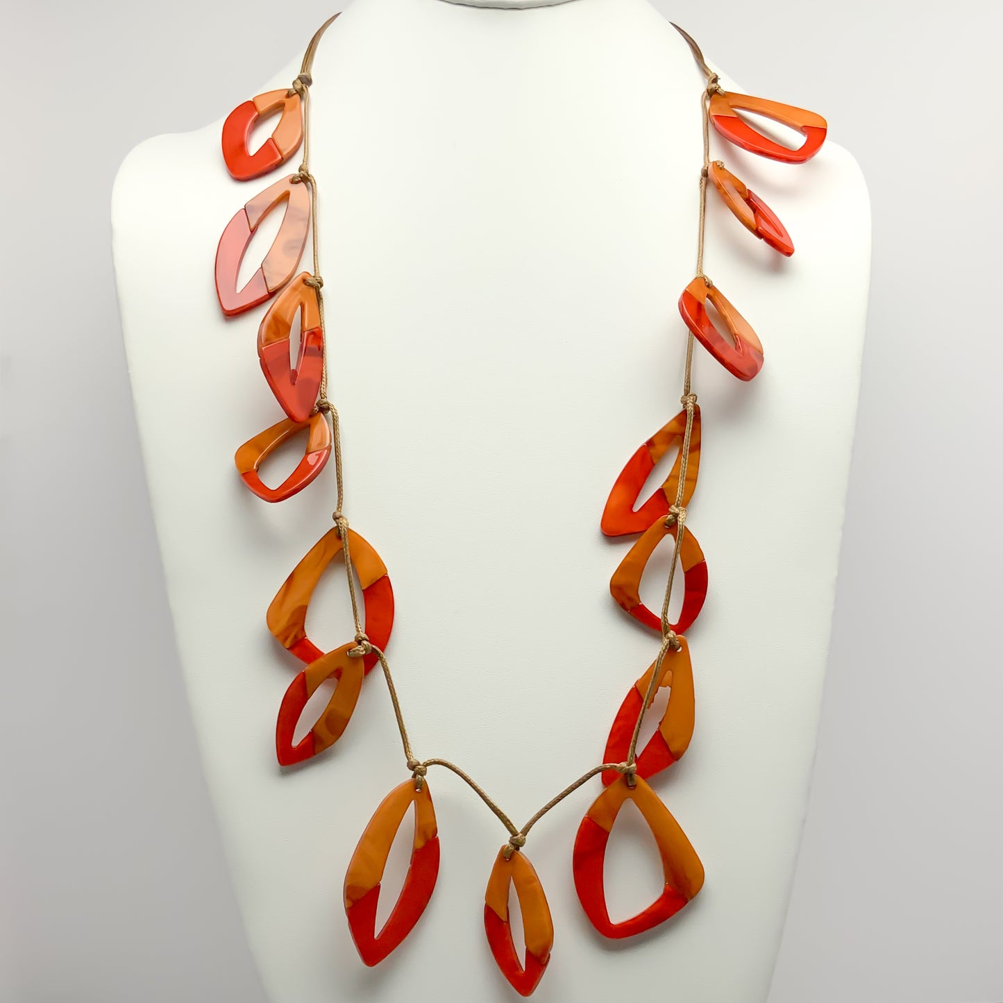 Lucite Leaf Shaped Necklace