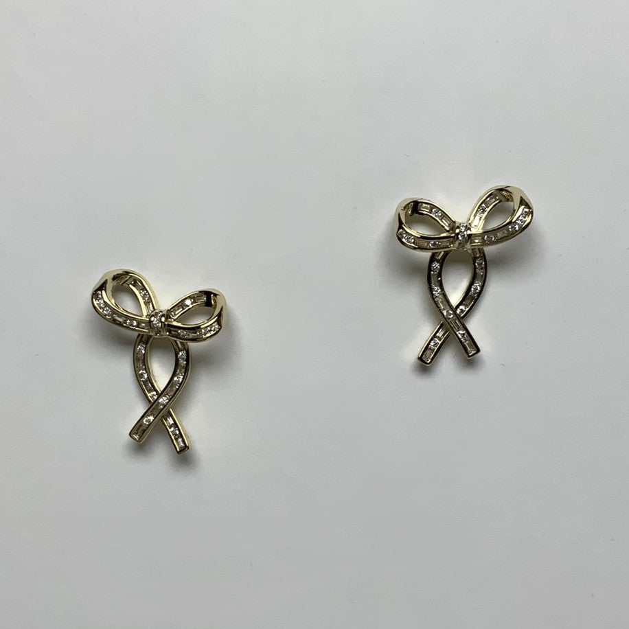Gold Plated Bow Earrings
