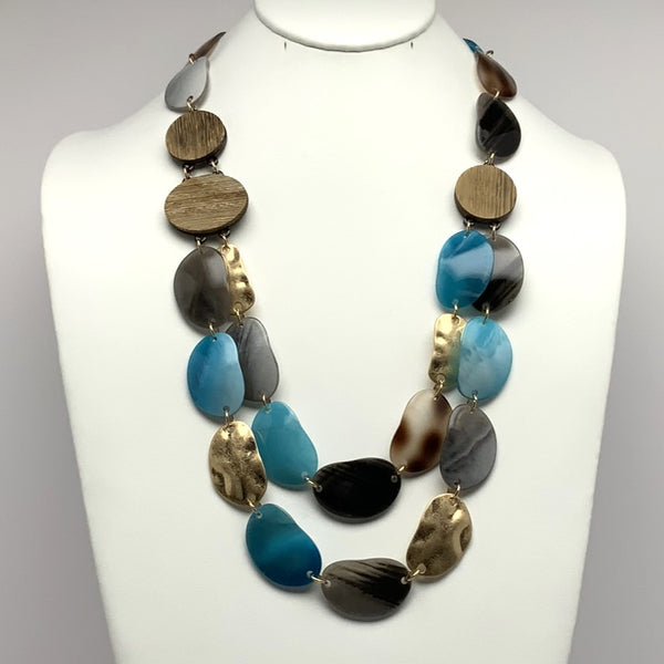 Lucite Petal Shaped Necklace