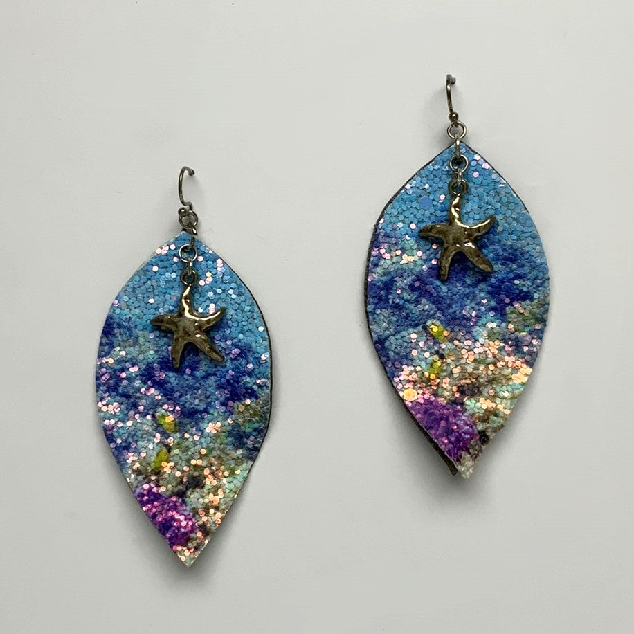 Beach Faux Leather Earrings