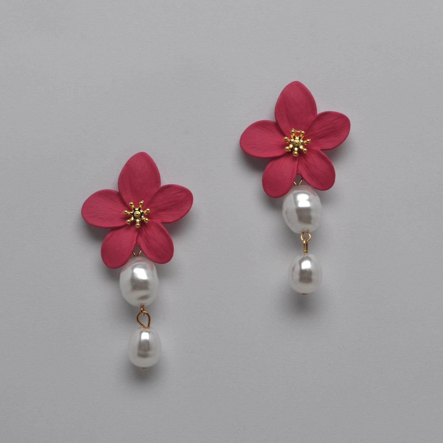 Flower Pearl Drop Earrings