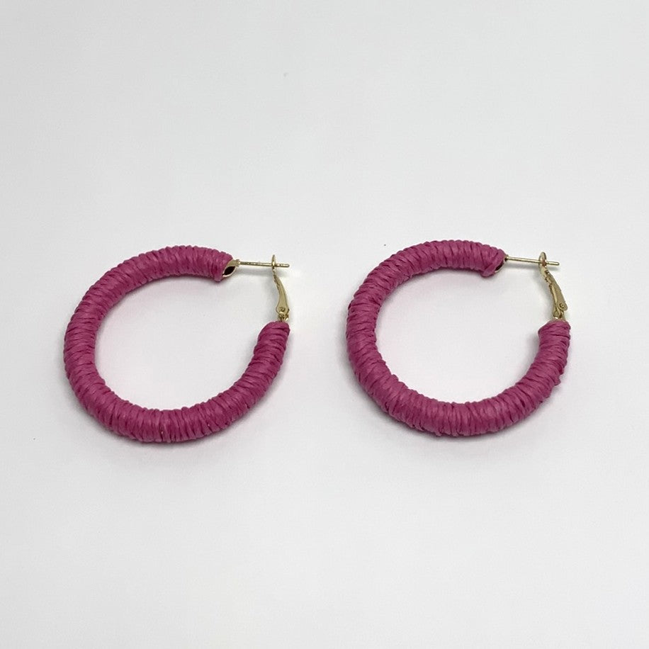 Twine Wrapped Hoop Earrings