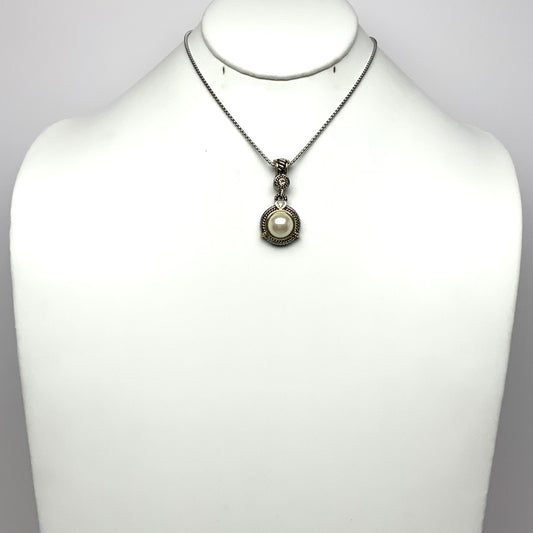 Cubic Zirconia Pearl Pendant Necklace