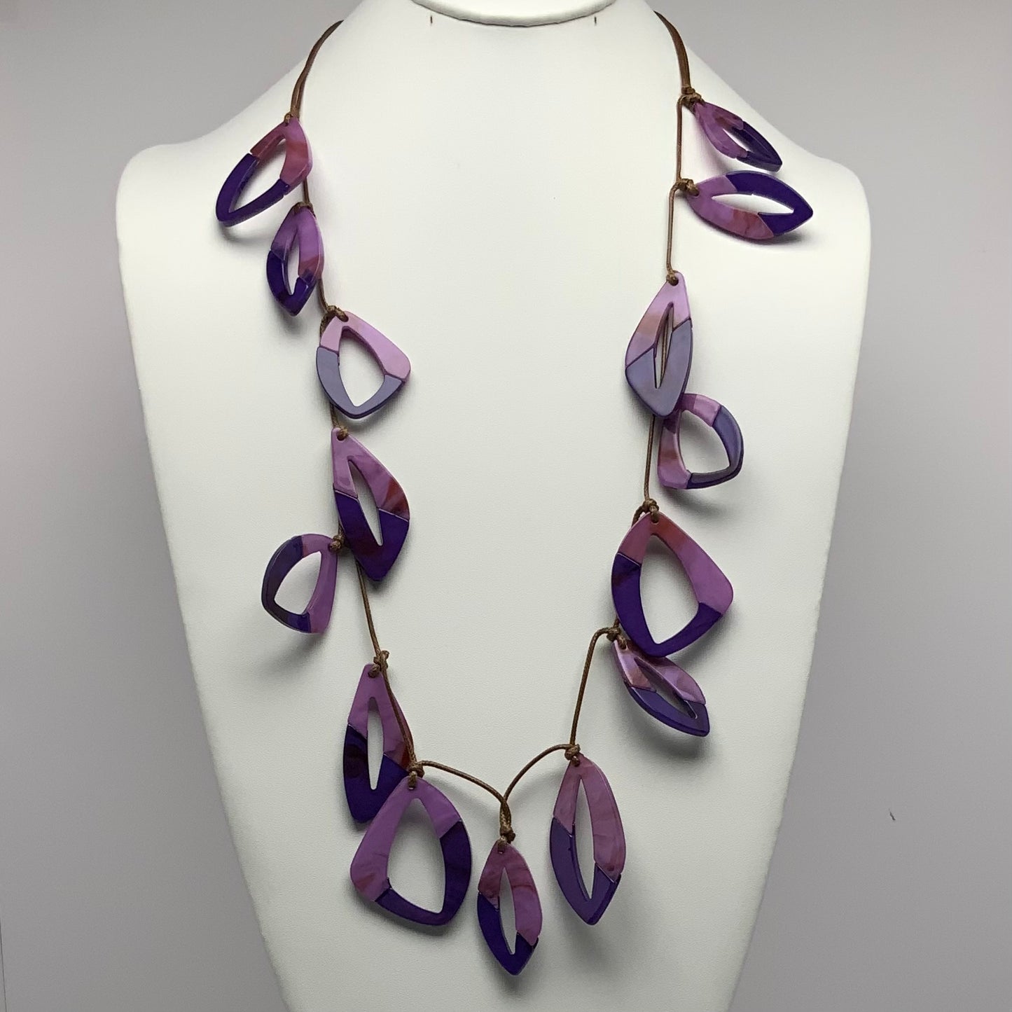 Lucite Leaf Shaped Necklace