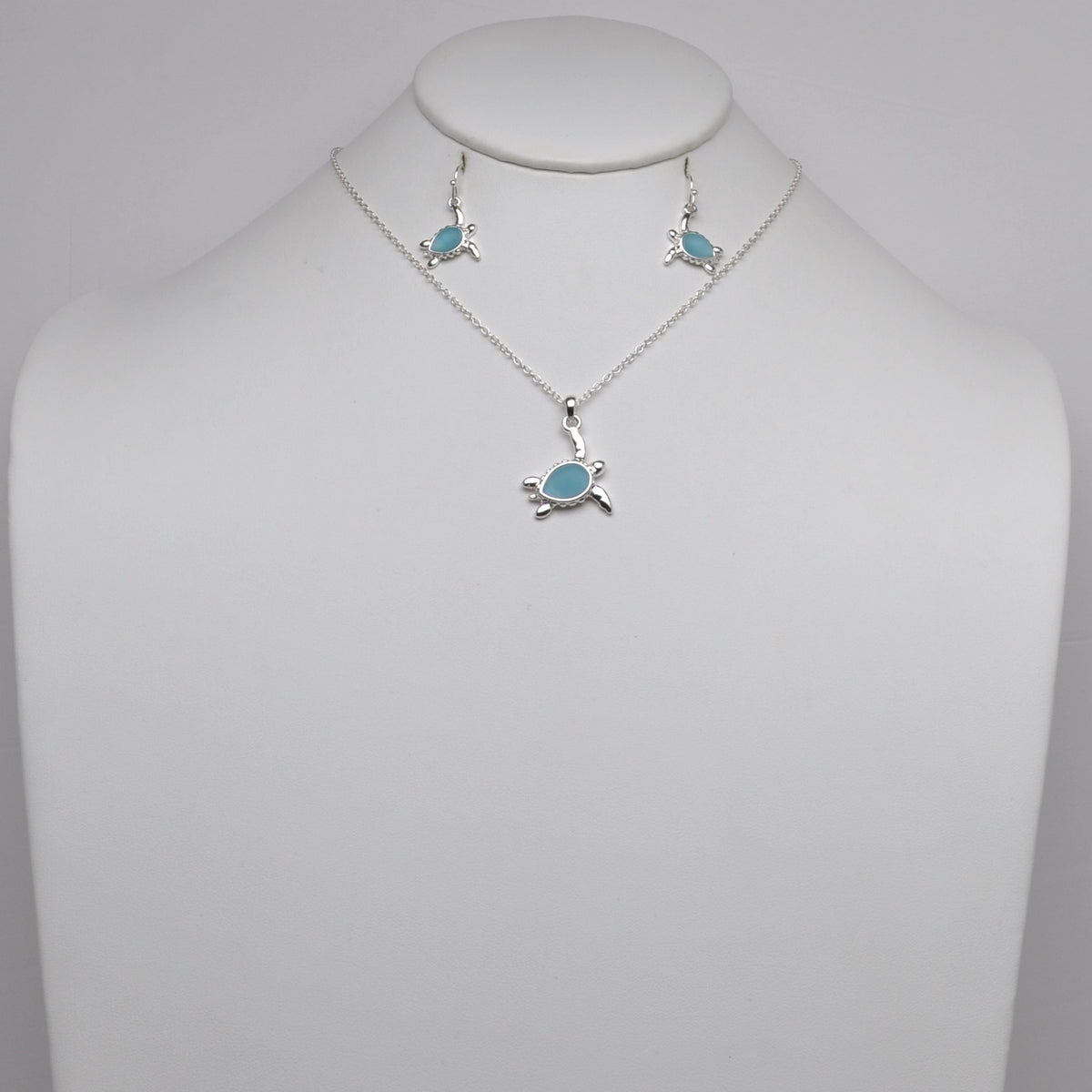 Sea Glass Nautical Turtle Necklace