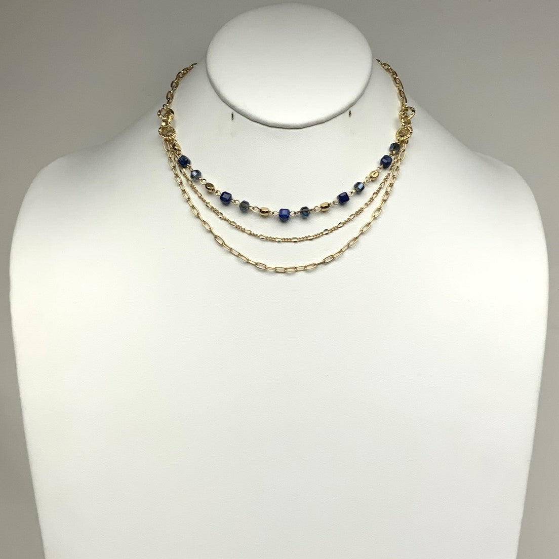 Layered Chain Beaded Necklace