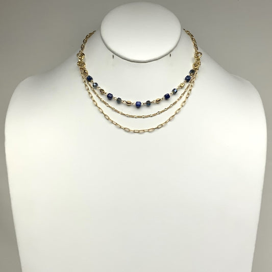 Layered Chain Beaded Necklace