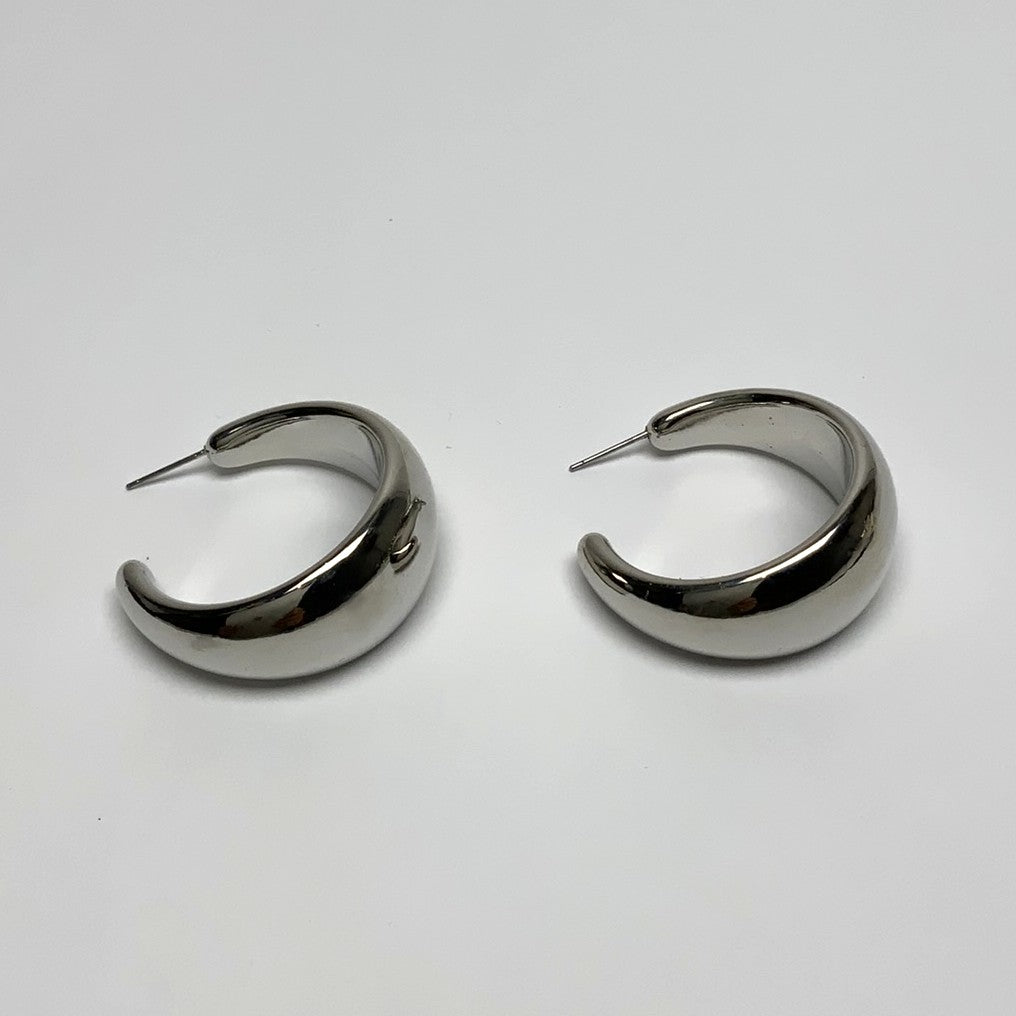 Chunky Friction Back Hoop Earrings
