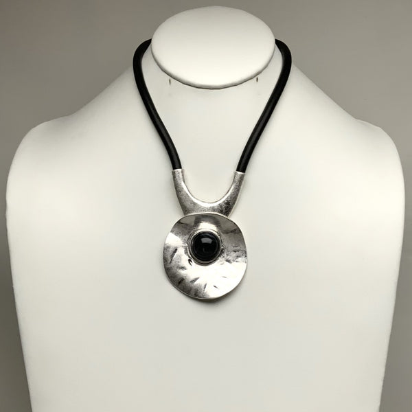 Futuristic Lucite Stone Necklace