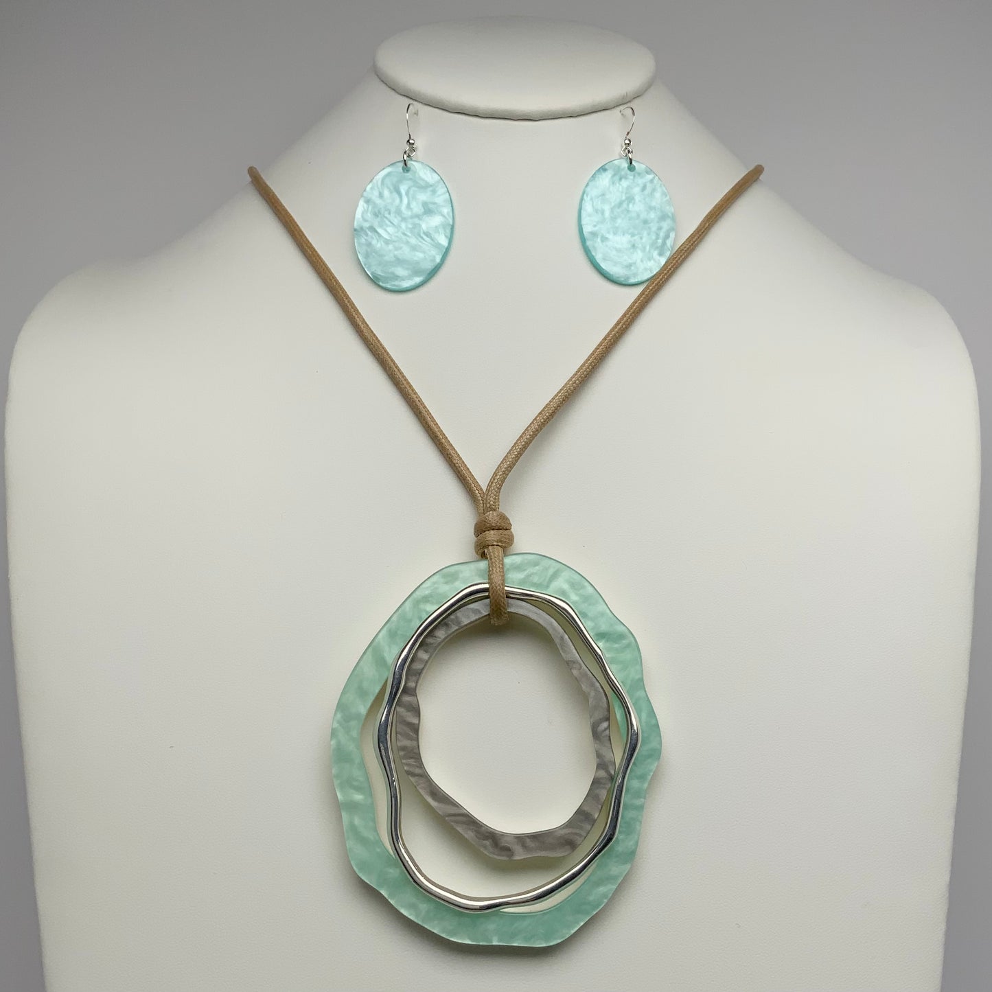 Wavy Metal and Lucite Hoops