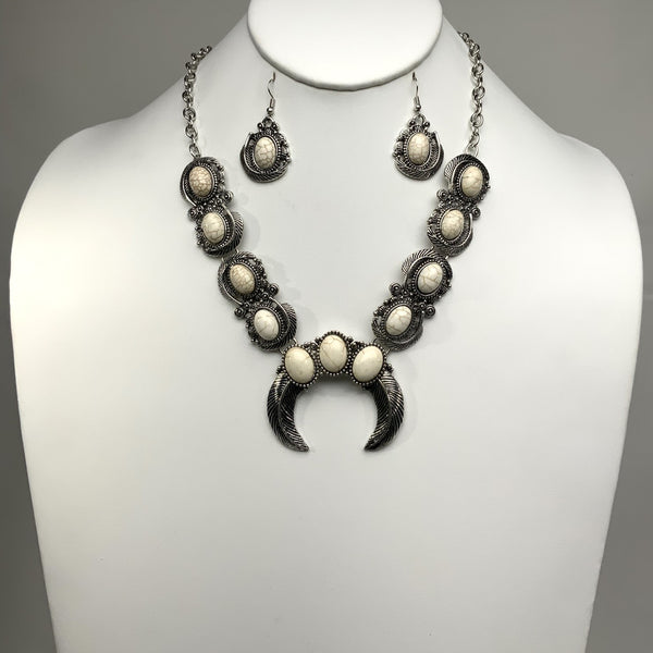 Western Style Stone Necklace Set