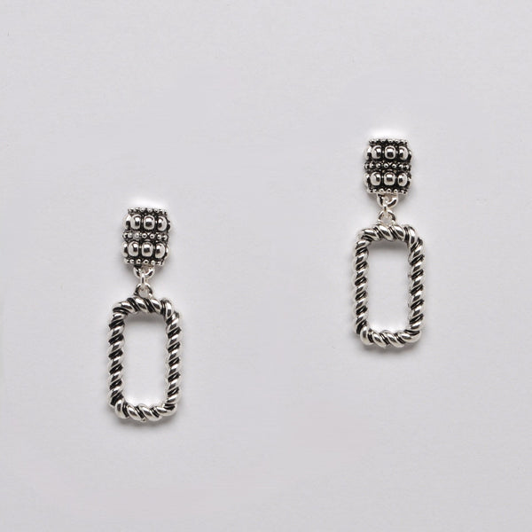 Rectangle Ribbed Textured Earrings