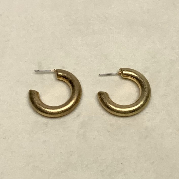 Thick Friction Back Hoop Earrings