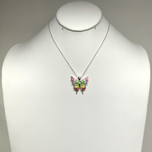 Flower Butterfly Necklace