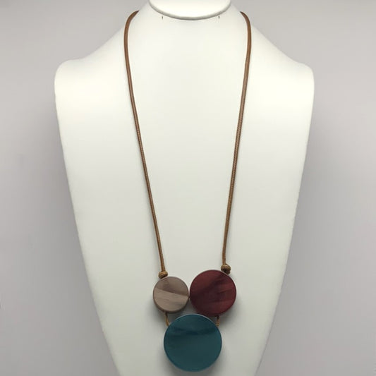 Three Circle Lucite Drop Necklace